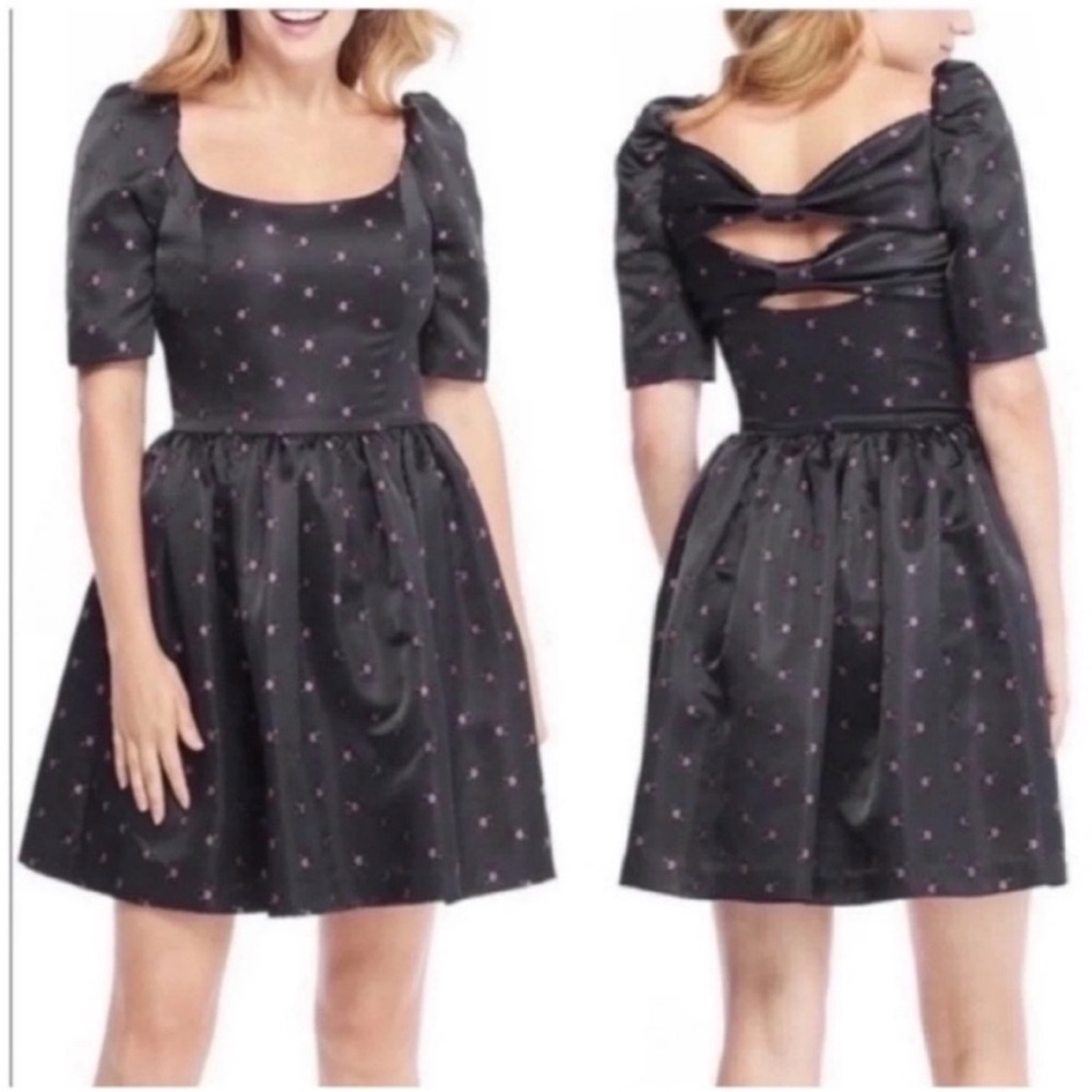Gal Meets Glam Maude Daisy Floral Bow Mini Dress